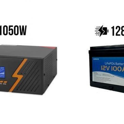 Комплект ИБП 12V LPM-PSW-1500VA (1050Вт) Black + LiFePO4 аккумулятор Sorein 12V100AH 12100 фото 2