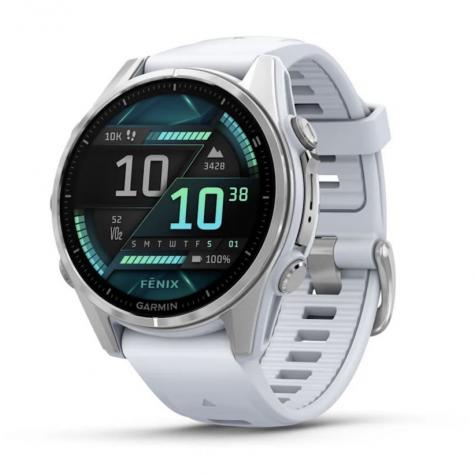 Умные часы Garmin Fenix 8, 43 мм, AMOLED, Silver with White Stone silicone band фото 1