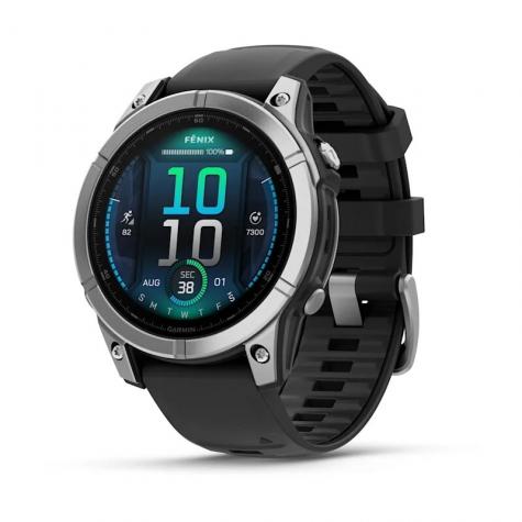 Умные часы Garmin Fenix E, 47 мм, AMOLED, stainless steel with a black silicone band фото 1