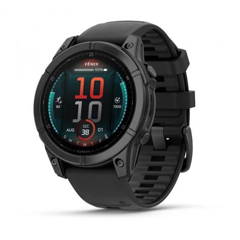 Умные часы Garmin Fenix E, 47 мм, AMOLED, Slate gray steel with black silicone band фото 1