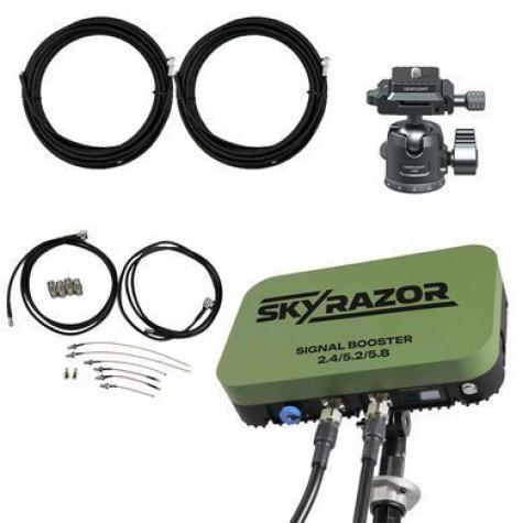 Комплект антенна - усилитель сигнала Skyrazor «Varta» 2.4G/5.2G/5.8G + пигтейлы + кабель 20 метров + кронштейн фото 2