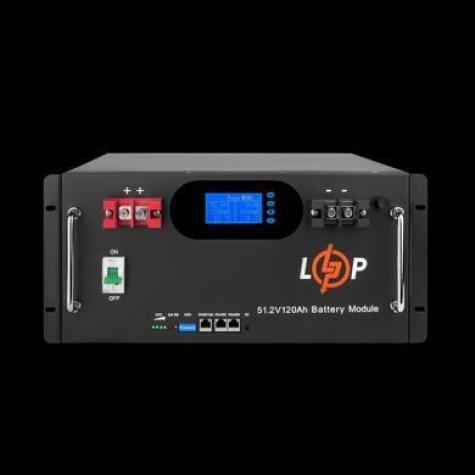 Аккумулятор LP LiFePO4 51,2V - 120 Ah 6000Wh (Smart BMS 100A) с LCD RM AB RS485/CAN фото 1