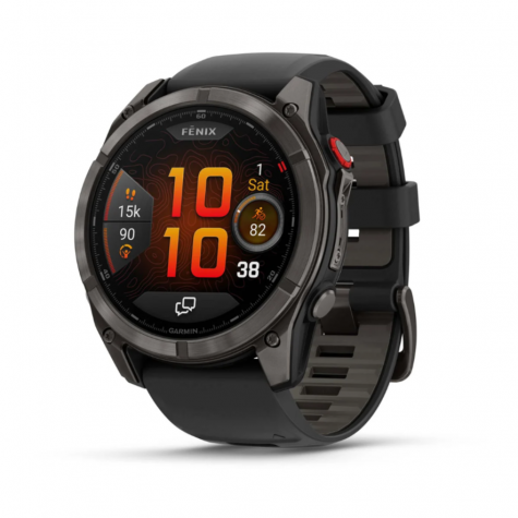 Умные часы Garmin Fenix 8 PRO, 47 мм, AMOLED, Sapphire, Titanium with Graphite/Black Silicone Band фото 1