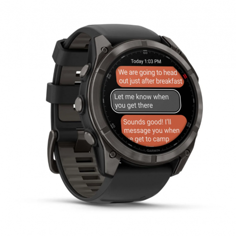 Умные часы Garmin Fenix 8 PRO, 47 мм, AMOLED, Sapphire, Titanium with Graphite/Black Silicone Band фото 3