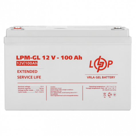 Аккумулятор гелевый LPM-GL 12V - 100 Ah фото 1