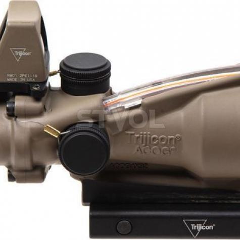 Комплект TRIJICON прицел ACOG 4x32 BAC и прицел коллиматорный RMR 3.25 МОА FDE фото 3