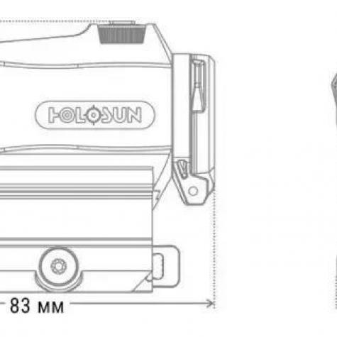 Прибор коллиматорный Holosun HE515CT-RD точка 2 MOA + круг 65 МОА фото 2