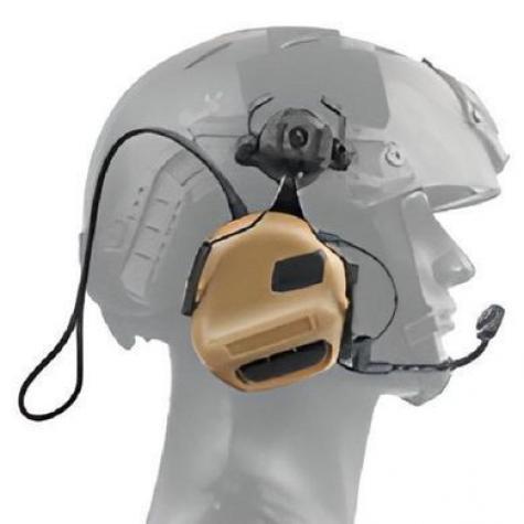 Наушники на шлем с активным шумоподавлением Active Helmet Headset Coyote фото 1