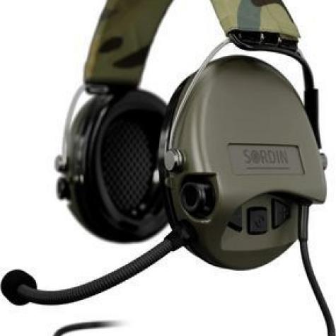 Активные наушники Sordin Supreme MIL CC с верхним держателем. Цвет: зеленый фото 1