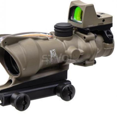 Комплект TRIJICON прицел ACOG 4x32 BAC и прицел коллиматорный RMR 3.25 МОА FDE фото 1