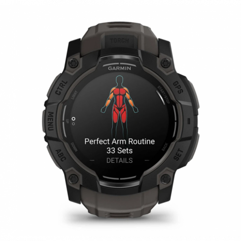Умные часы Garmin Instinct 3 Amoled 50 mm black with Charcoal Band фото 4