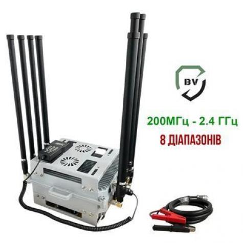8-диапазонный купольный РЭБ на авто (200 MHz-2.4 GHz, 50W) фото 1