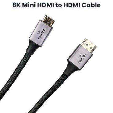 Кабель Mini HDMI – HDMI 2.1 2м (8K@60Hz / 4K@144Hz / 48 Гбит/с / HDR10+ / eARC) фото 1
