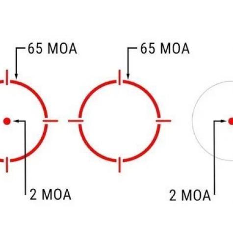 Прибор коллиматорный Holosun HE515CT-RD точка 2 MOA + круг 65 МОА фото 3