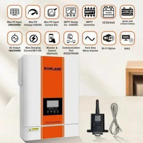 Гибридный солнечный инвертор Powland 6.2 Квт/ 6.2 KW (WIFI) фото 3