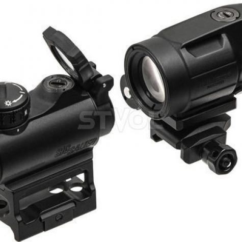 Комплект Sig Optics колiматор ROMEO-MSR 2 MOA та магнiфер JULIET3-MICRO 3X22MM фото 1