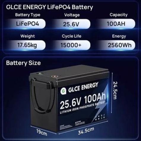 Аккумулятор LiFePO4 GLCE ENERGY 24v-100ah 24100 фото 2
