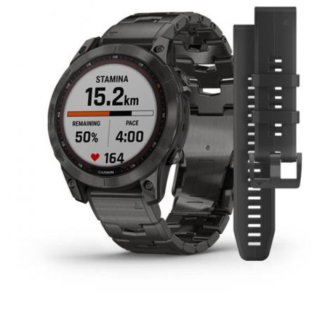 Fenix 7 Sapphire Solar титановый угольно-серый DLC с угольно-серым титановым DLC браслетом фото 1