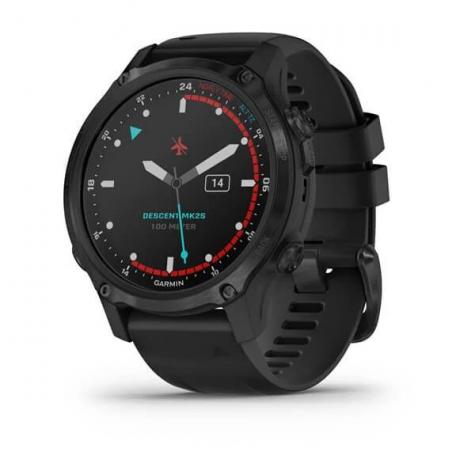 Garmin Descent Mk2s угольно-серый корпус с DLC-покрытием, черный силиконовый ремешок фото 1