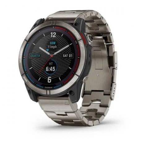 Garmin QUATIX 7X Sapphire Solar титановый с серебристым титановым браслетом фото 1