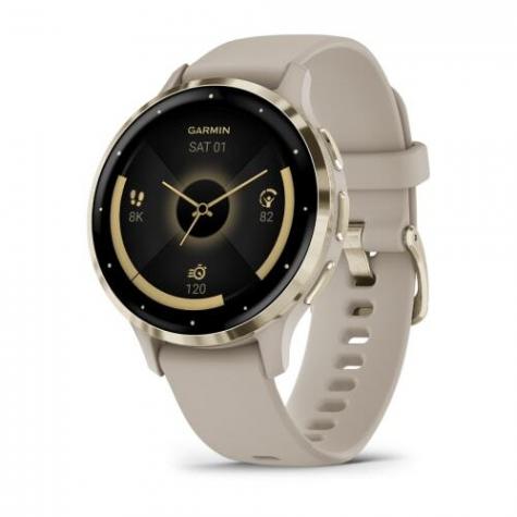 Garmin VENU 3S цвета "французский серый" с золотистым безелем фото 1