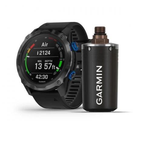 Комплект Garmin DESCENT MK2I, титановые с DLC-покрытием и черным ремешком + датчик Descent T1 фото 1