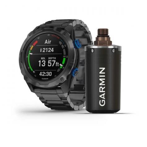 Комплект Garmin Descent Mk2i титановые с DLC-покрытием и черным титановым ремешком + датчик Descent T1 фото 1