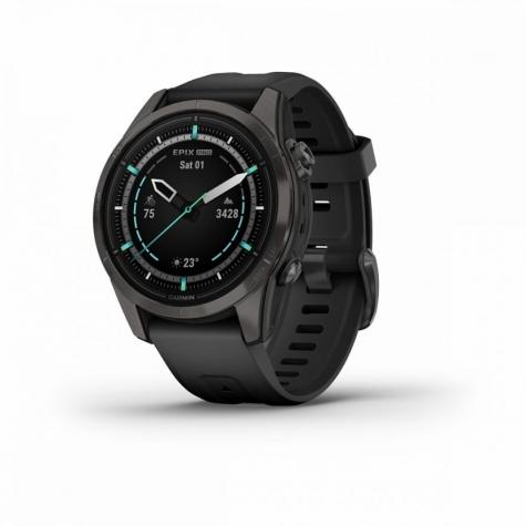 Умные часы Garmin EPIX PRO (Gen 2) Sapphire Edition 42 мм, титановый, угольно-серый, DLC, черный ремешок фото 1