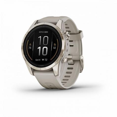 Умные часы Garmin EPIX PRO (Gen 2) Sapphire Edition 42 мм, золотистый корпус со светло-песочным ремешком фото 1