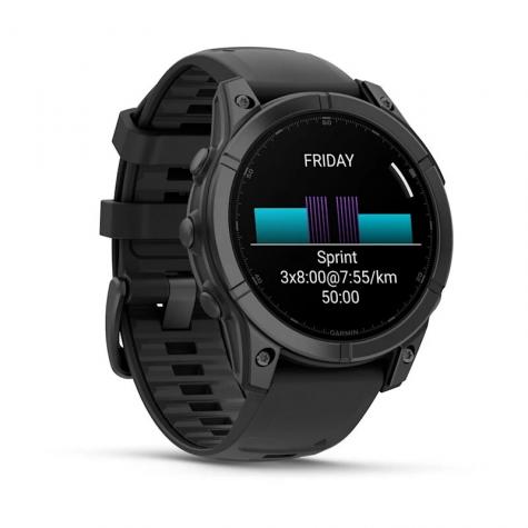 Умные часы Garmin Fenix E, 47 мм, AMOLED, Slate gray steel with black silicone band фото 3