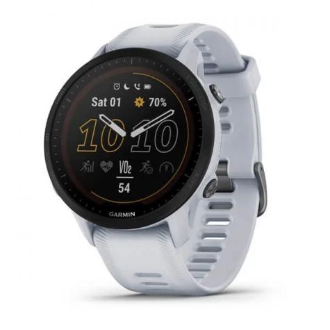 Умные часы Garmin FORERUNNER 955 Solar с белым ремешком фото 1