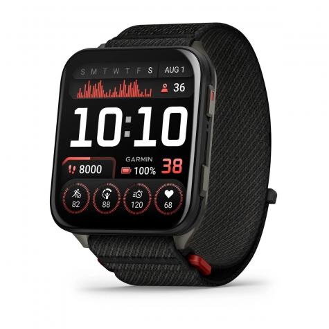 Умные часы Garmin Venu X1 черный с титановой задней крышкой и черным нейлоновым ремешком фото 1