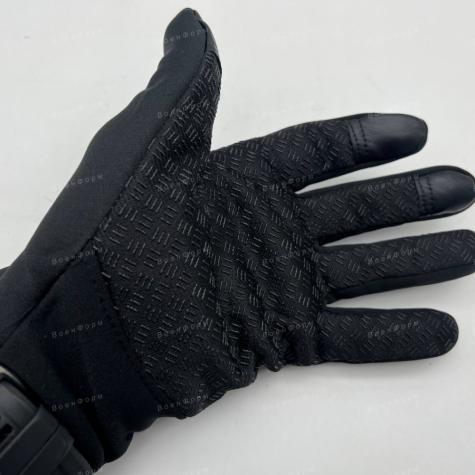 Тактические утепленные перчатки HKXY WINDS STOPPER черные фото 2
