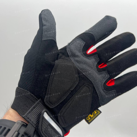 Тактические перчатки MECHANIX M-PACT чёрно-красные фото 2