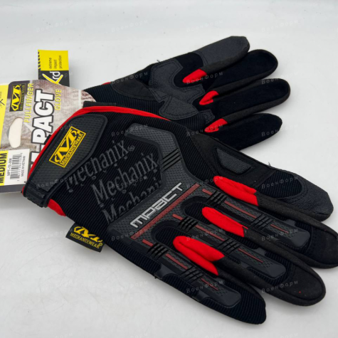 Тактические перчатки MECHANIX M-PACT чёрно-красные фото 1