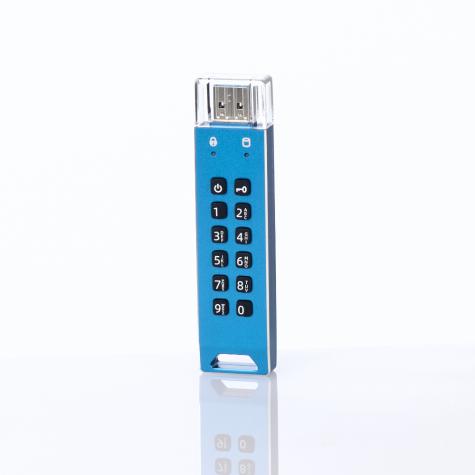 Флешка с шифрованием и пин-кодом DataLock PRO Blue 32Gb USB 3.0 фото 3