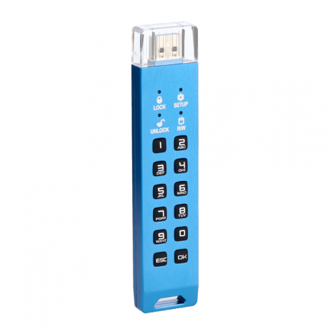 Флешка с шифрованием и паролем DataLock PRO4 Blue 512 Gb USB 3.2 фото 1