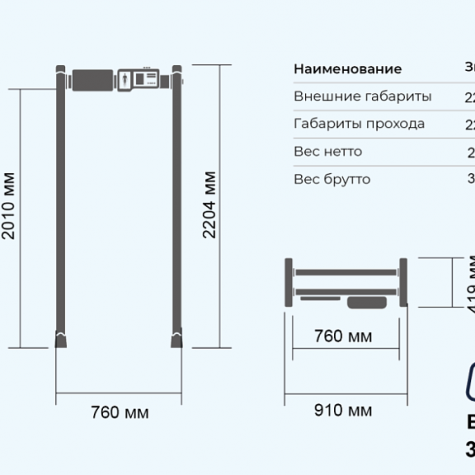 Арочный металлодетектор Блокпост Матрёшка PC V 900 (9|6|3) фото 4