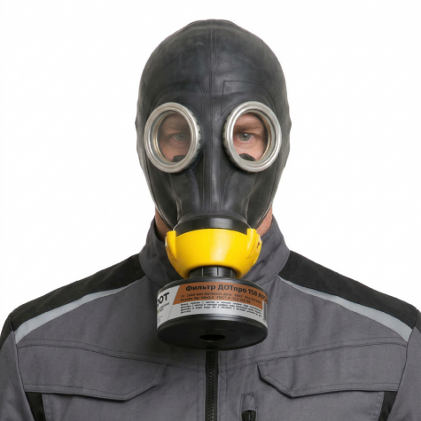 Противогаз фильтрующий ДОТпро 150 марки А1P3 R D категории 2 по лицевой части ШМП-1 фото 2