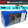 Аккумуляторная сборка 6S3P EVE 21700-40P: 12000mAh, 120A (150A-пик), 22.2V / Горизонтальная батарейная сборка фото навигации 1