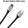 Кабель Mini HDMI – HDMI 2.1 2м (8K@60Hz / 4K@144Hz / 48 Гбит/с / HDR10+ / eARC) фото навигации 1