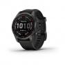 Garmin Fenix 7s Solar серый с черным силиконовым ремешком черный фото навигации 1