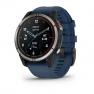 Garmin QUATIX 7 Sapphire титановый с синим силиконовым ремешком фото навигации 1