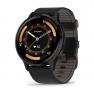 Garmin  VENU 3 черные с серым безелем и кожаным ремешком фото навигации 1