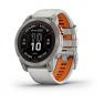 Умные часы FENIX 7 PRO Sapphire Solar титановый серый с серо-оранжевым ремешком фото навигации 1