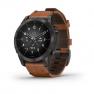 Умные часы Garmin Epix Gen 2 sapphire Sapphire Черный и Коричневым кожаным ремешком фото навигации 1