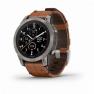 Умные часы Garmin FENIX 7 PRO Sapphire Solar титановый серый с коричневым кожаным ремешком фото навигации 1