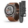 Умные часы Garmin Fenix 7X Sapphire Solar титановый черный с коричневым кожаным ремешком фото навигации 1